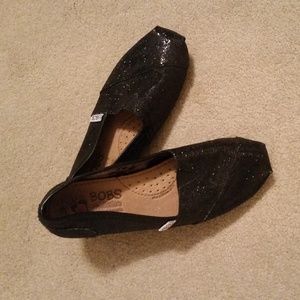 Bobs Black Glitter Flat